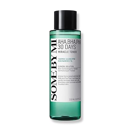 SOME BY MI AHA BHA PHA 30 Days Miracle Toner – 5.07oz, 150ml – Salicylic Acid Exfoliating Face Toner for All Skin Types – Daily Pore Care & Oil Control with 2% Niacinamide