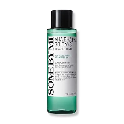SOME BY MI AHA BHA PHA 30 Days Miracle Toner – 5.07oz, 150ml – Salicylic Acid Exfoliating Face Toner for All Skin Types – Daily Pore Care & Oil Control with 2% Niacinamide