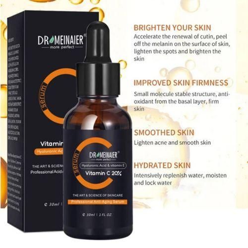 DR MEINAIER Vitamin C Face Serum Hyaluronic Acid & Vitamin E - leaves your Skin Clearer, Brighter and Younger