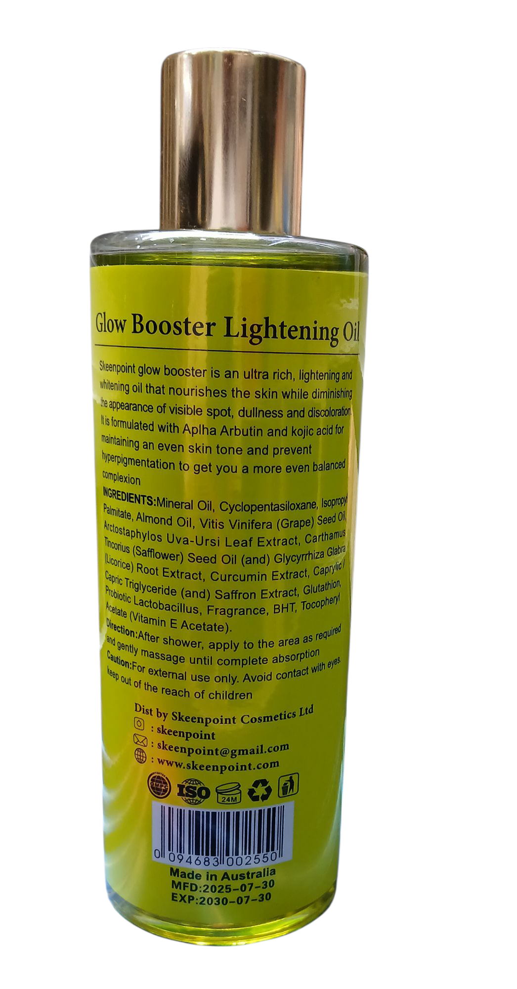 Glow booster Lightening Oil - Enriched with Alpha Arbutin & Kojic Acid - Reduce Black Spots, Repair Damaged Skin, Uneven Skin Tone, & Illuminate Complexion - 300ml