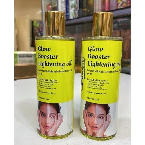 Glow booster Lightening Oil - Enriched with Alpha Arbutin & Kojic Acid - Reduce Black Spots, Repair Damaged Skin, Uneven Skin Tone, & Illuminate Complexion - 300ml