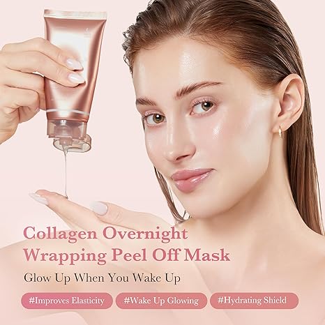 Medicube Collagen Overnight Wrapping Peel Off Facial Mask - Elasticity & Hydration Care, Reduces Sagging & Dullness - Hydrolyzed Collagen For Glowing Skin