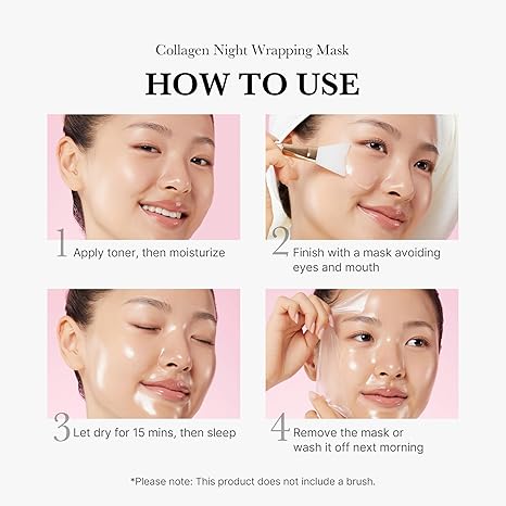 Medicube Collagen Overnight Wrapping Peel Off Facial Mask - Elasticity & Hydration Care, Reduces Sagging & Dullness - Hydrolyzed Collagen For Glowing Skin