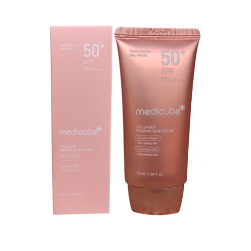Medicube Collagen Firming Sun Cream Sunscreen SPF 50+ with Hyaluronic Acid. Offers Broad Spectrum UV Sun Protection, Moisturizes, Firms & Tightens The Skin, Gives A Glass Skin Glows, Brightens, Tones,