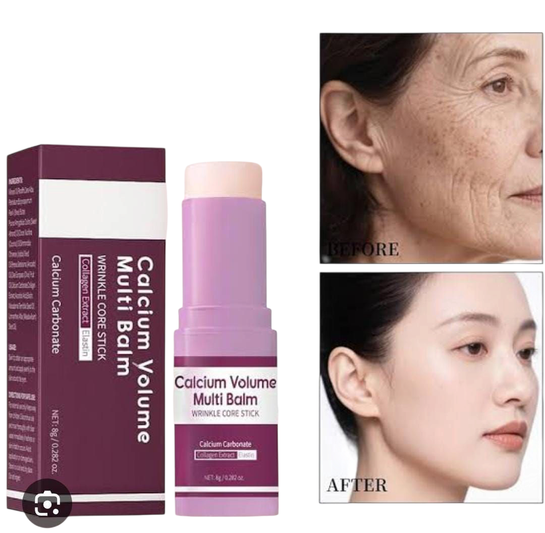 Calcium Volume Multi Balm Wrinkle Core Stick - Collagen Moisturizing Stick, Anti-aging, Hydrating, Firming Skin, Suitable for Eyes, Neck, & Face