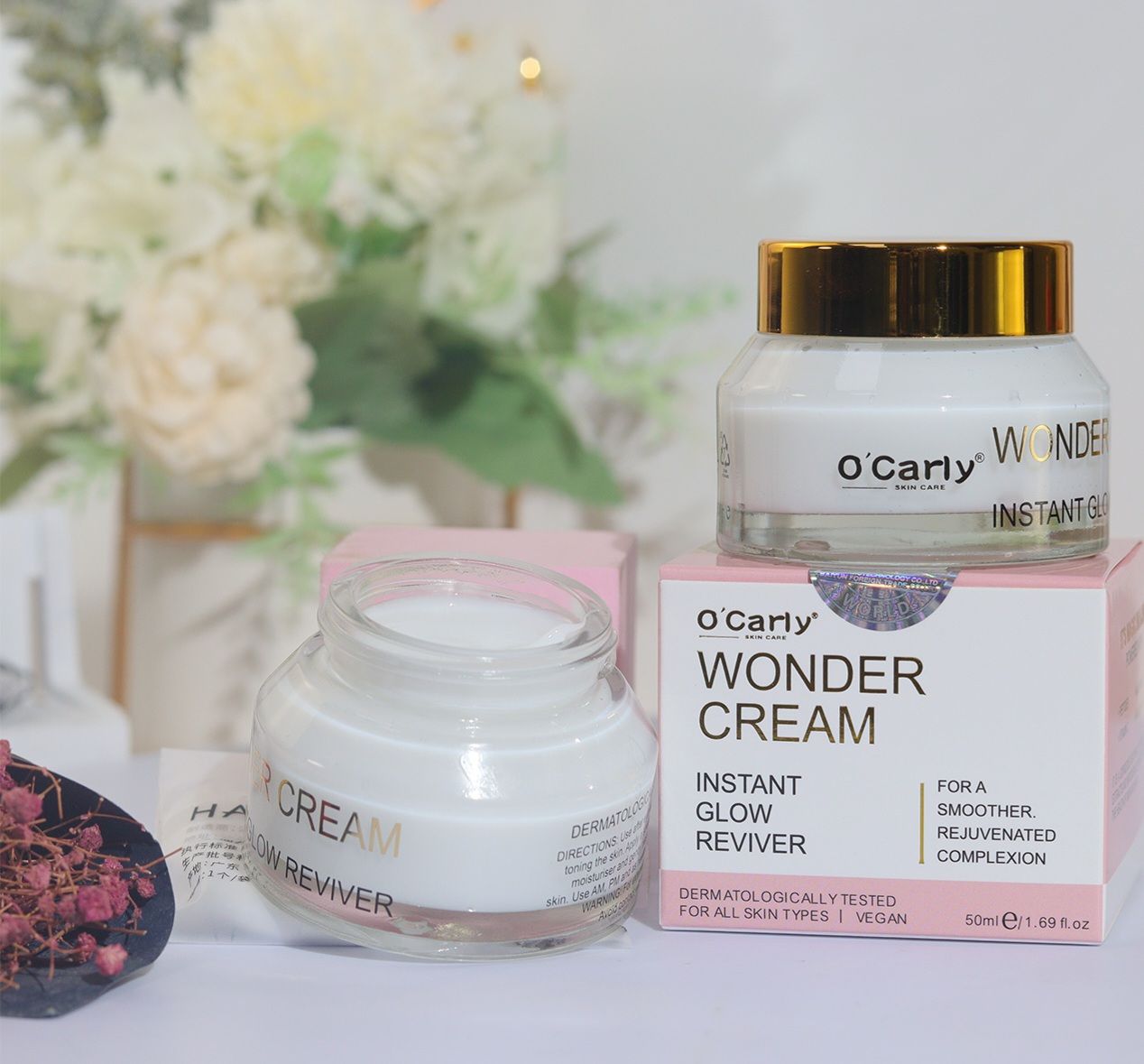 O'carly Wonder Cream Instant Glow Reviver - Instant Glow, Boosts Hydration, Rejuvenates the Skin, For all Skin Types - 50ml