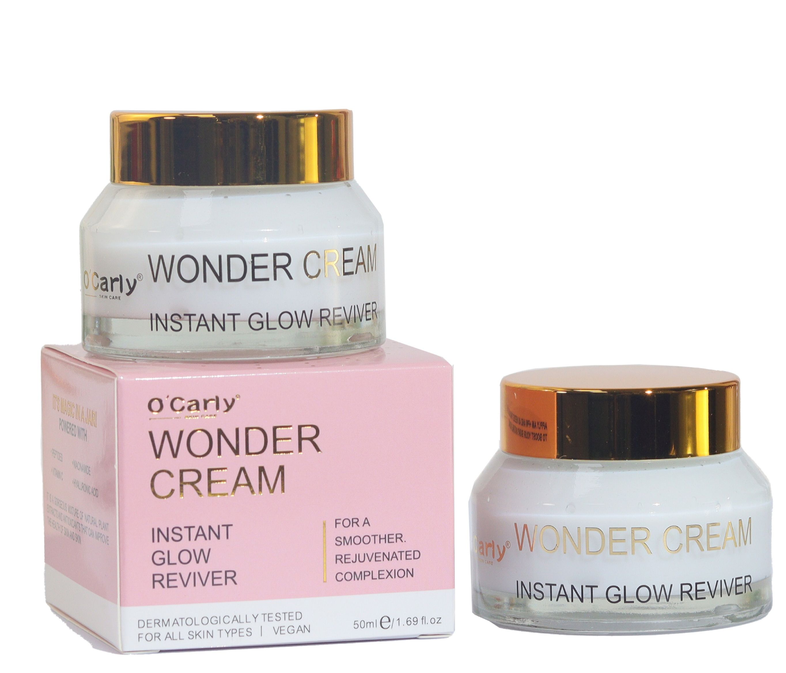 O'carly Wonder Cream Instant Glow Reviver - Instant Glow, Boosts Hydration, Rejuvenates the Skin, For all Skin Types - 50ml