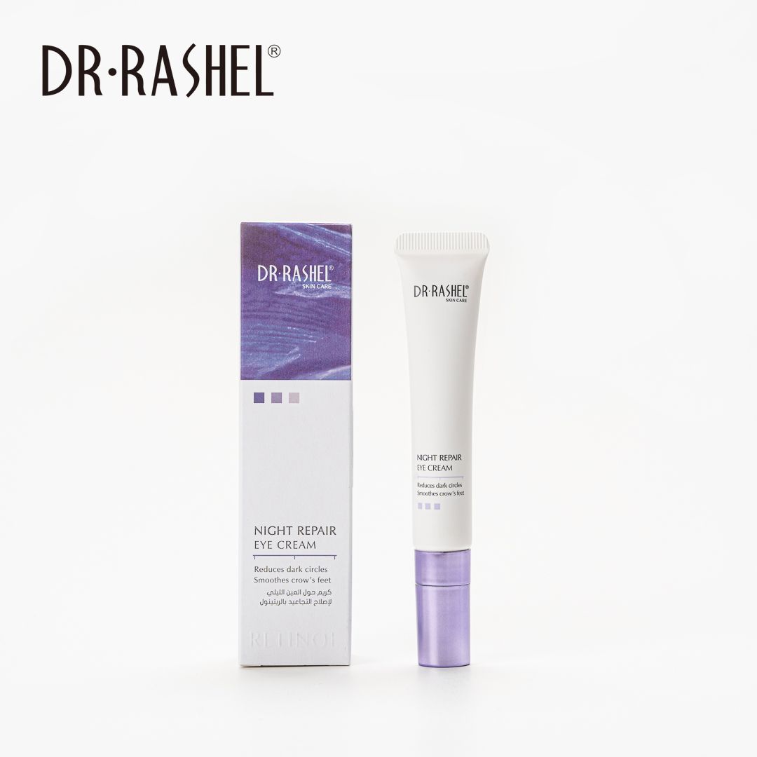 DR Rashel Retinol Night Repair Eye Cream - Contains Hyaluronic Acid & Retinol - Brightens Dark Circles, Smooths Lines, Reduces Puffiness, Hydrates..