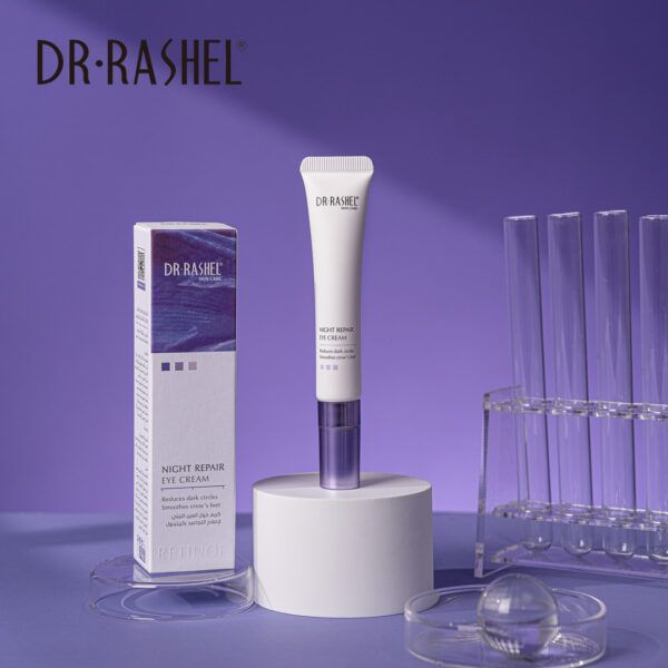 DR Rashel Retinol Night Repair Eye Cream - Contains Hyaluronic Acid & Retinol - Brightens Dark Circles, Smooths Lines, Reduces Puffiness, Hydrates..