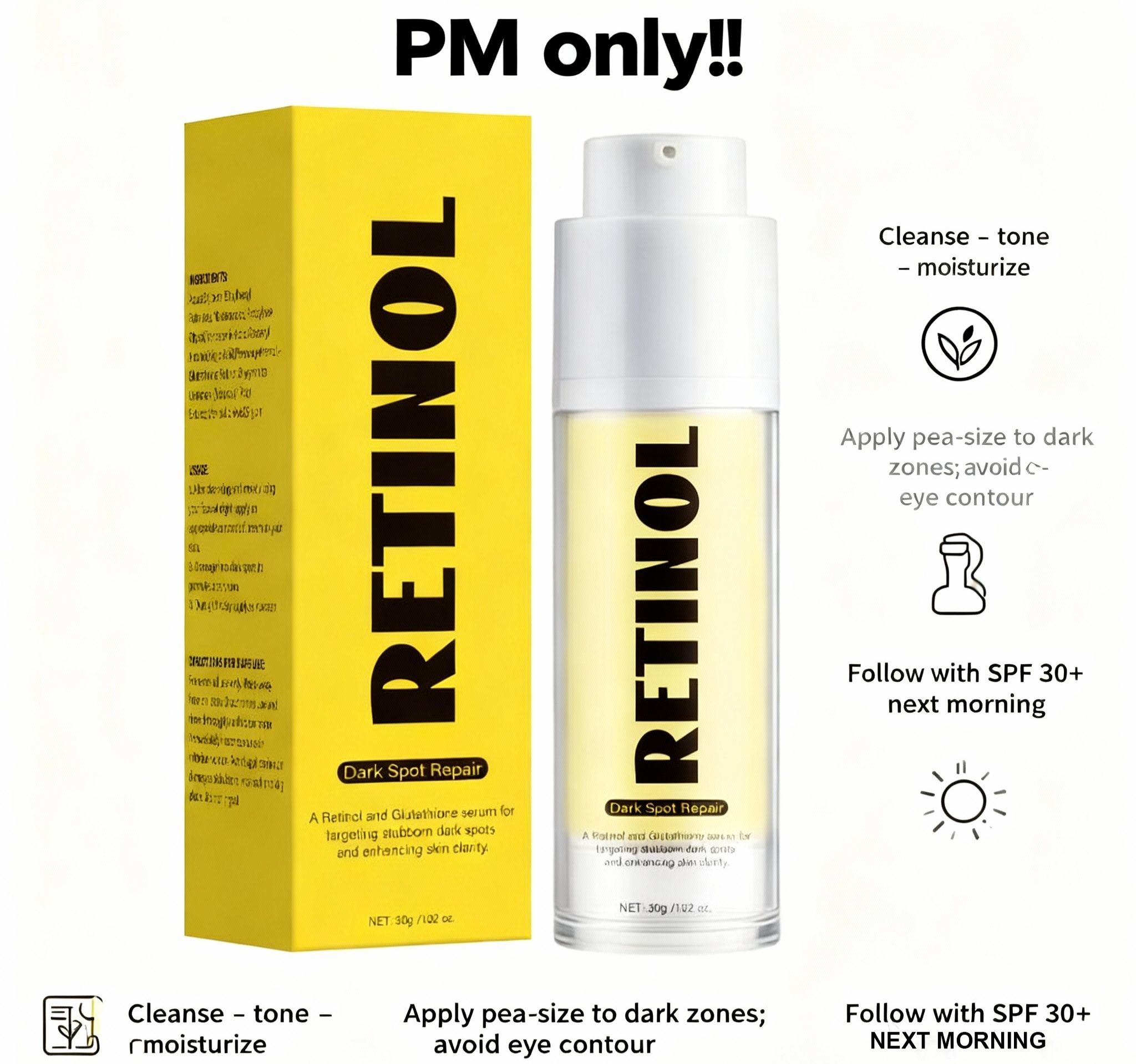 Retinol Dark Spot Repair Face Serum -  for Skin Brightening Relief, Dark Spot Removal, Antiaging, Blemish Clearing, Pigmentation Correctors