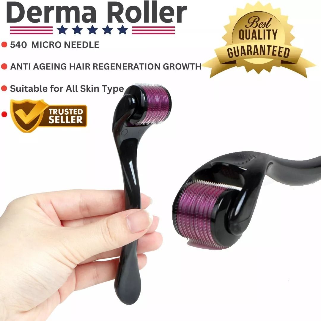 Derma Roller 0.5mm  540 Titanium Microneedle Roller for Face|Body|Beard Hair|scalp hair|youngskin|Acne Scars/ Wrinkles/ Anti Aging, Acne&Wrinkles