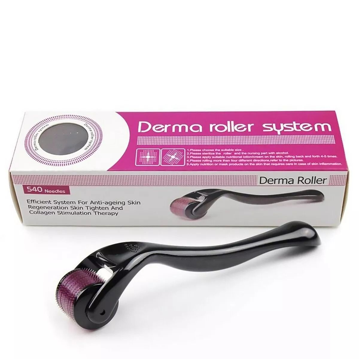 Derma Roller 0.5mm  540 Titanium Microneedle Roller for Face|Body|Beard Hair|scalp hair|youngskin|Acne Scars/ Wrinkles/ Anti Aging, Acne&Wrinkles