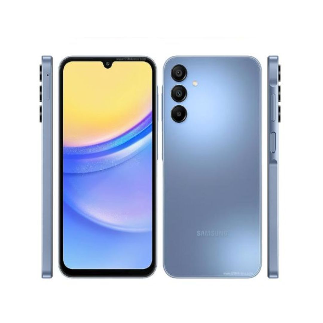 Brand New samsung A15 RAM:6GB Internal Storage:128GB OS: Android 14 Main camera: 50MP + 5MP + 2MP Front camera: 13 MP Display: 6.4 inch Processor: Mediatek Helio G99 (6nm) Connectivity: Dual SIM, 2G, 3G, 4G, Wi-Fi Battery: 5,000 mAh
