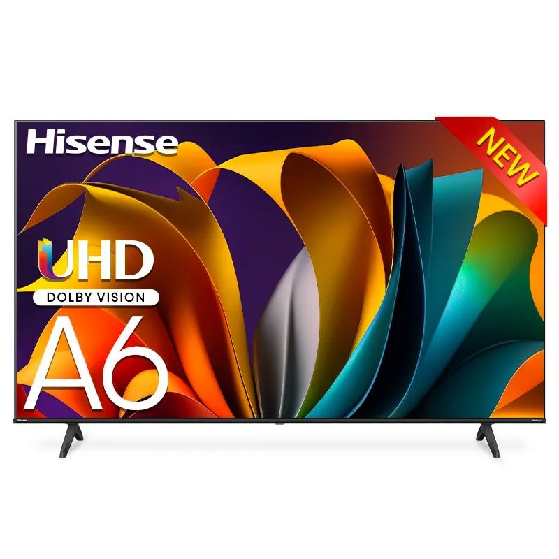 Hisense 55 Inch TV 4K UHD Smart Frameless 55A6N Dolby Vision, Game Mode PLUS with 60Hz VRR ALLM, Smooth Motion, AI Sports Mode, Vidaa OS with Freely, Youtube, Netflix and Disney+ & Now TV (2024 Model)