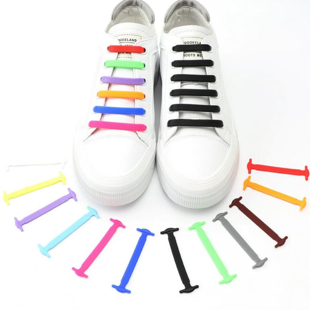 12PCs Silicone Shoelaces Round Elastic Shoe Laces a set
Colours available green, blue,pink,red,yellow,white,grey,black , purple and mixed color.
 No Tie Shoelace For Men Women All Sneakers