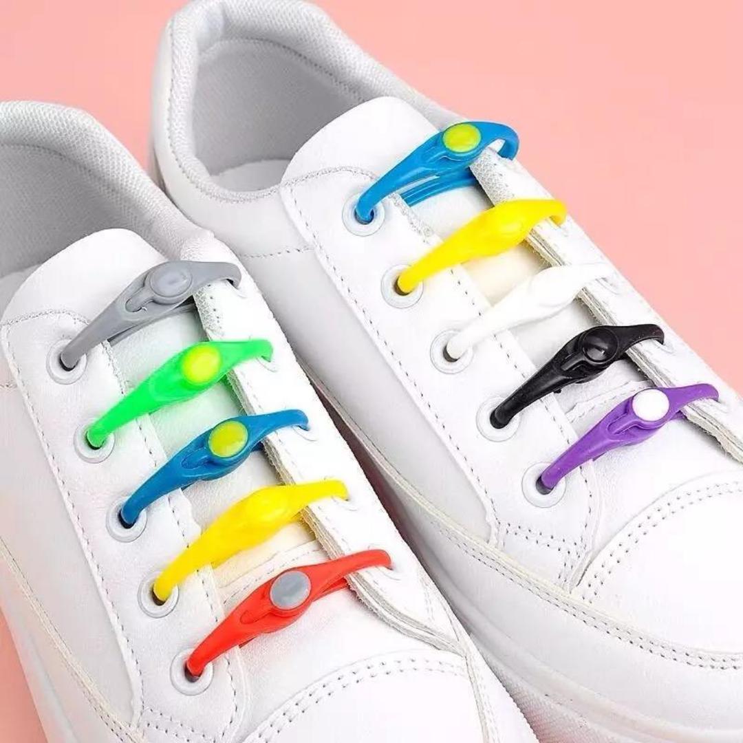 12PCs Silicone Shoelaces Round Elastic Shoe Laces a set
Colours available green, blue,pink,red,yellow,white,grey,black , purple and mixed color.
 No Tie Shoelace For Men Women All Sneakers
