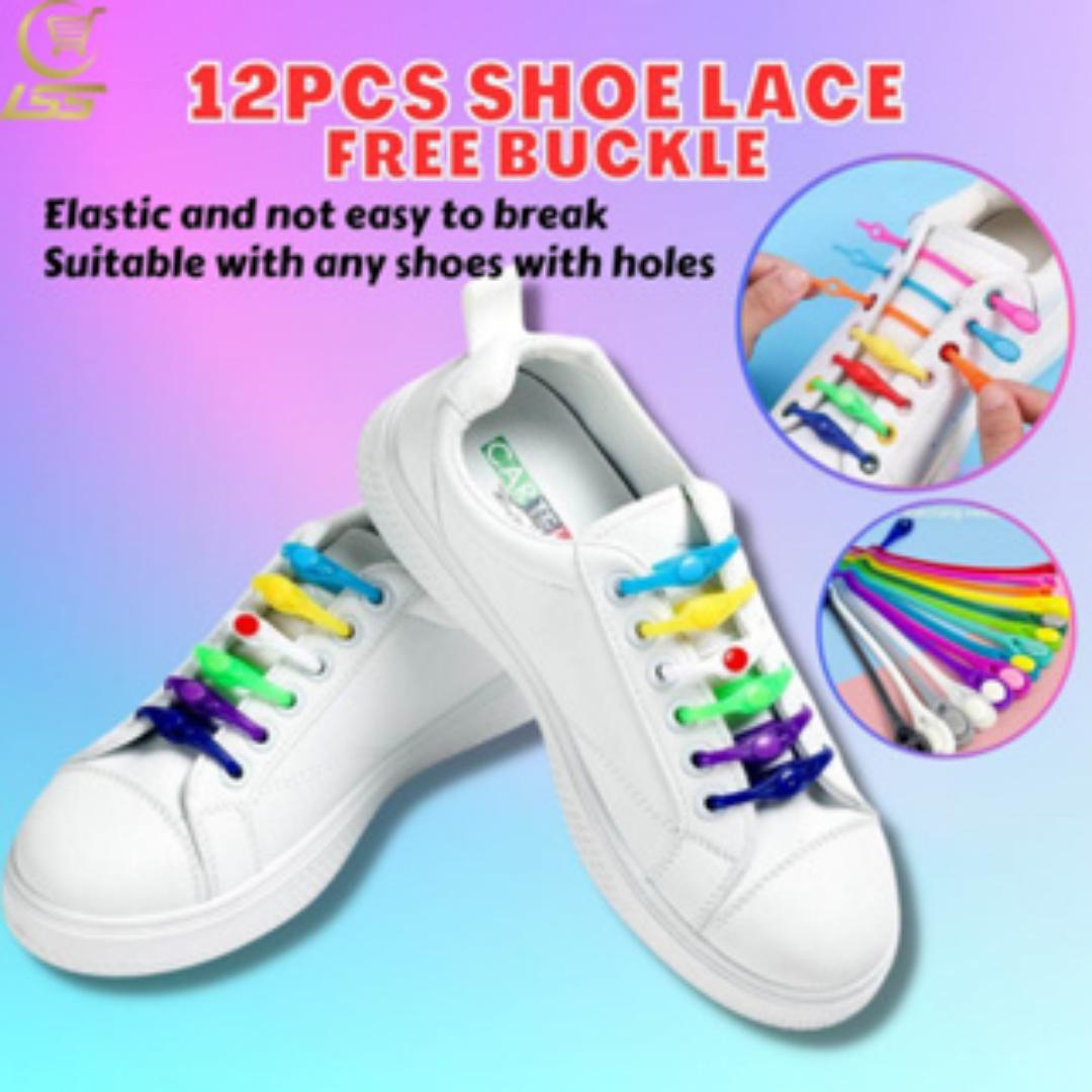12PCs Silicone Shoelaces Round Elastic Shoe Laces a set
Colours available green, blue,pink,red,yellow,white,grey,black , purple and mixed color.
 No Tie Shoelace For Men Women All Sneakers
