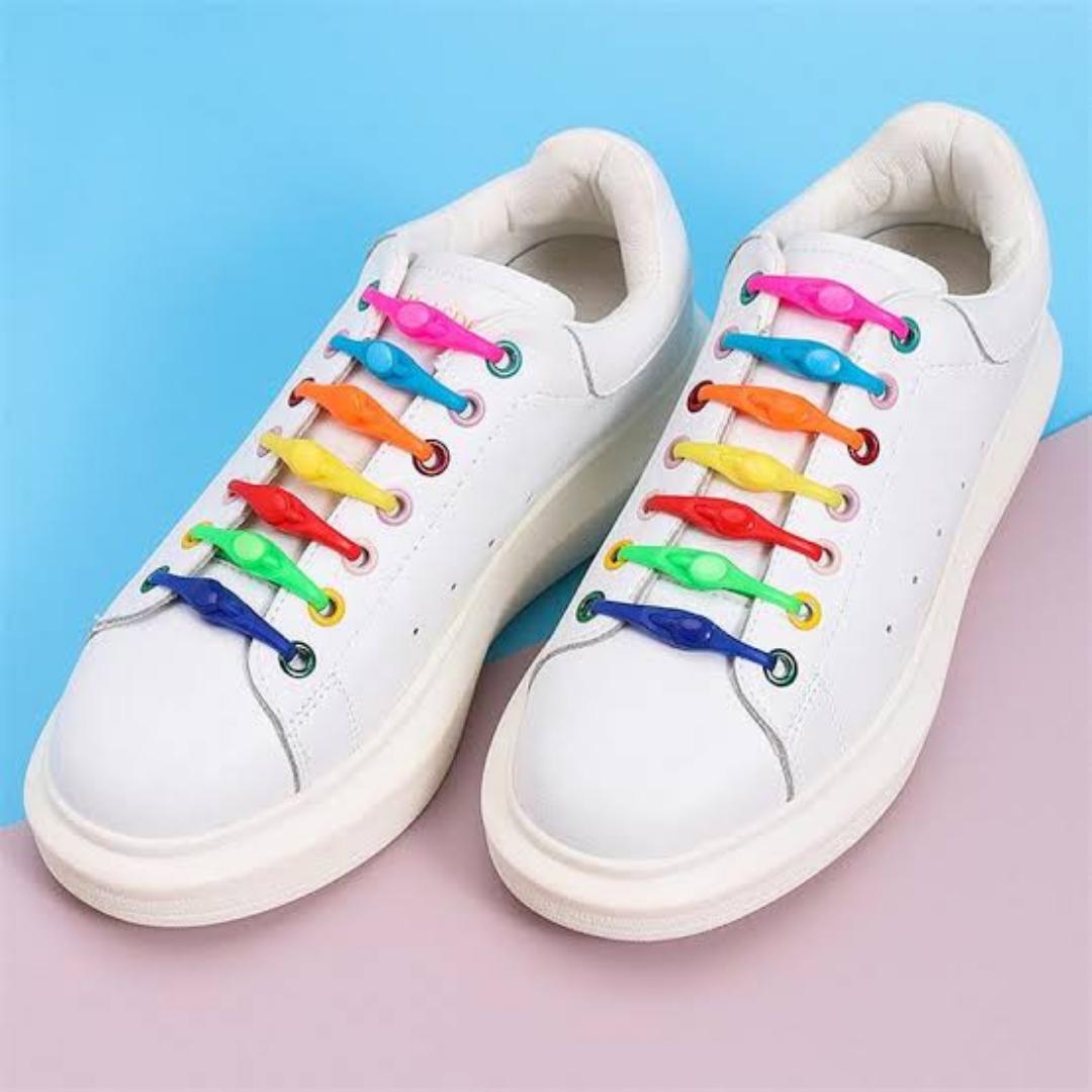 12PCs Silicone Shoelaces Round Elastic Shoe Laces a set
Colours available green, blue,pink,red,yellow,white,grey,black , purple and mixed color.
 No Tie Shoelace For Men Women All Sneakers
