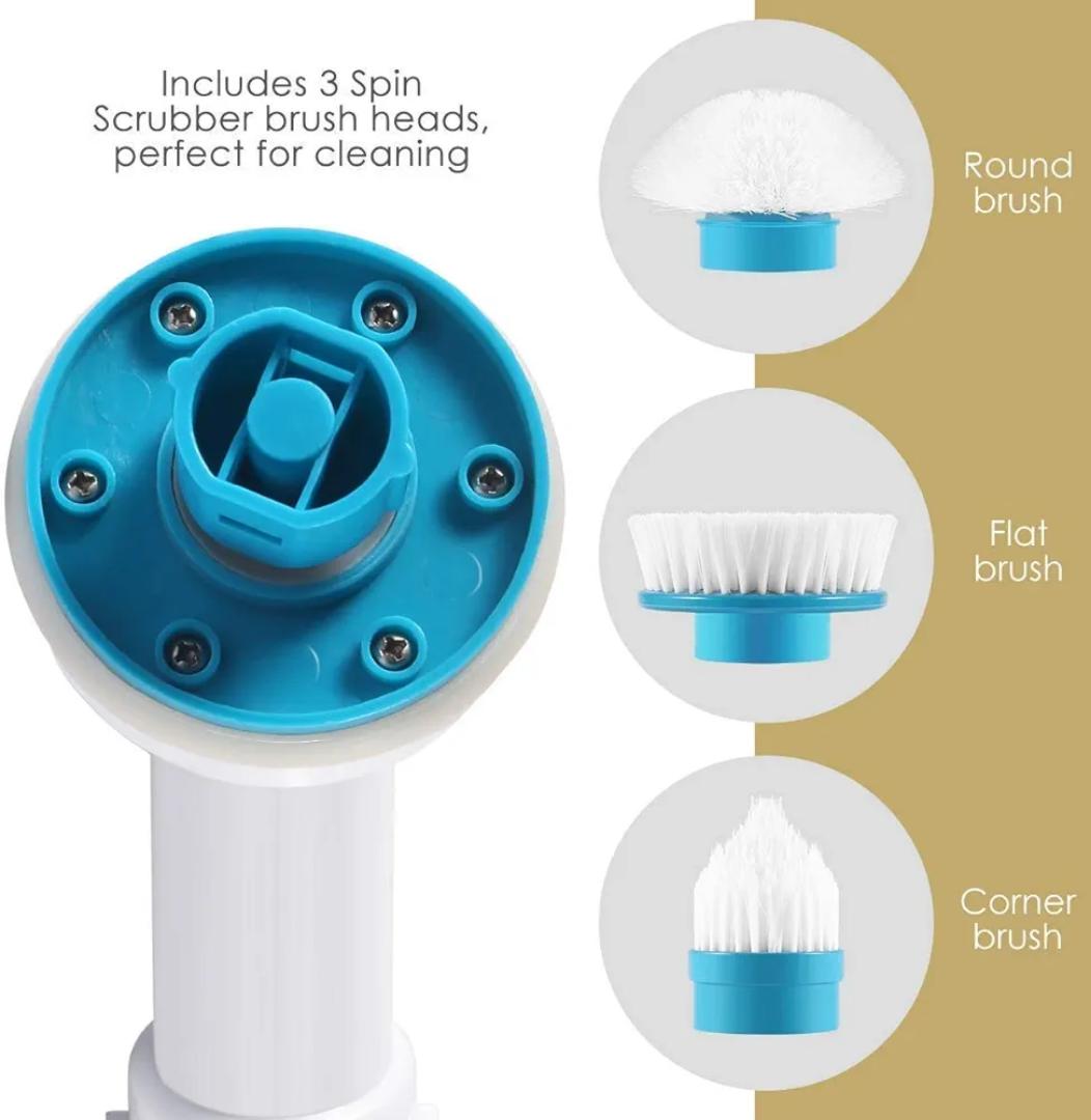 [OFFER] Hurricane Electric Spin scrubber Has 3 replacement cleaning head brush for tub, tiles,floor Portable rechargeable cordless with automatic rotation Extends upto 44 inches*