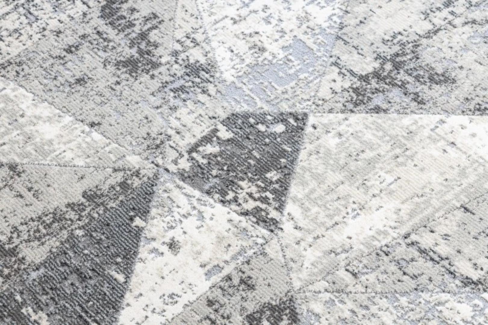 [OFFER] Modern Designer structural Rug / Carpet polygons and triangles CREAM / GREY High Quality 5ft by 8ft
