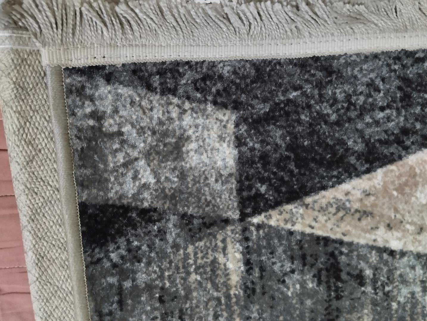 [OFFER] Modern Designer structural Rug / Carpet polygons and triangles CREAM / GREY High Quality 5ft by 8ft