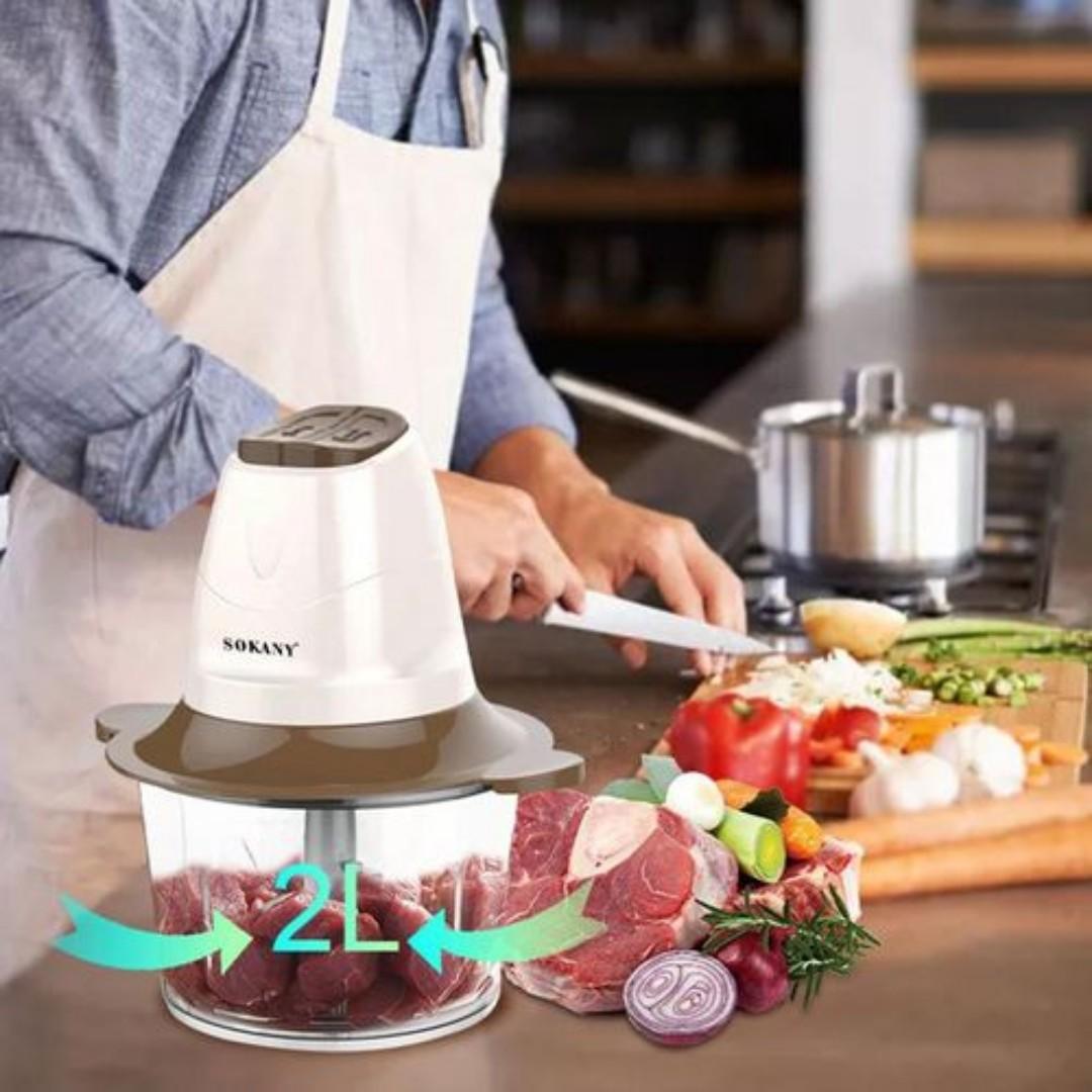 Sokany Food Chopper,Food Processor Mini Electric,2.0L 300W Meat Grinder /Mincer for Kitchen, Vegetable,Onion,Garlic,Salad, Baby Food, Fruit, Nuts