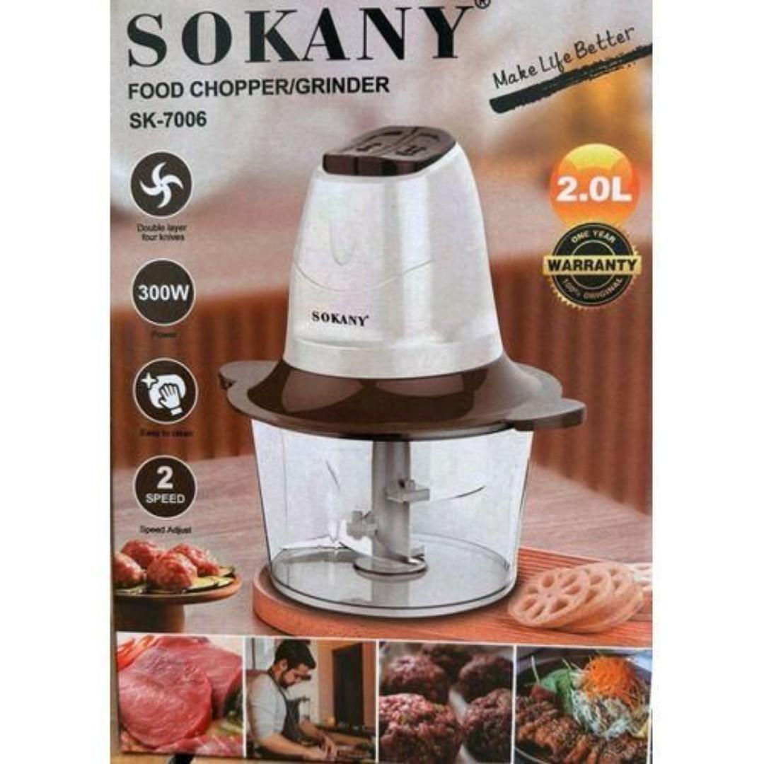 Sokany Food Chopper,Food Processor Mini Electric,2.0L 300W Meat Grinder /Mincer for Kitchen, Vegetable,Onion,Garlic,Salad, Baby Food, Fruit, Nuts