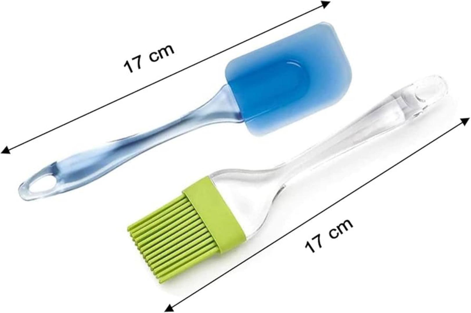 [CLEARANCE OFFER] Silicone Spatula and Pastry Brush Set Special for Cake Mixer, Cooking, Baking, Glazing - Set of 2 (Multicolor)