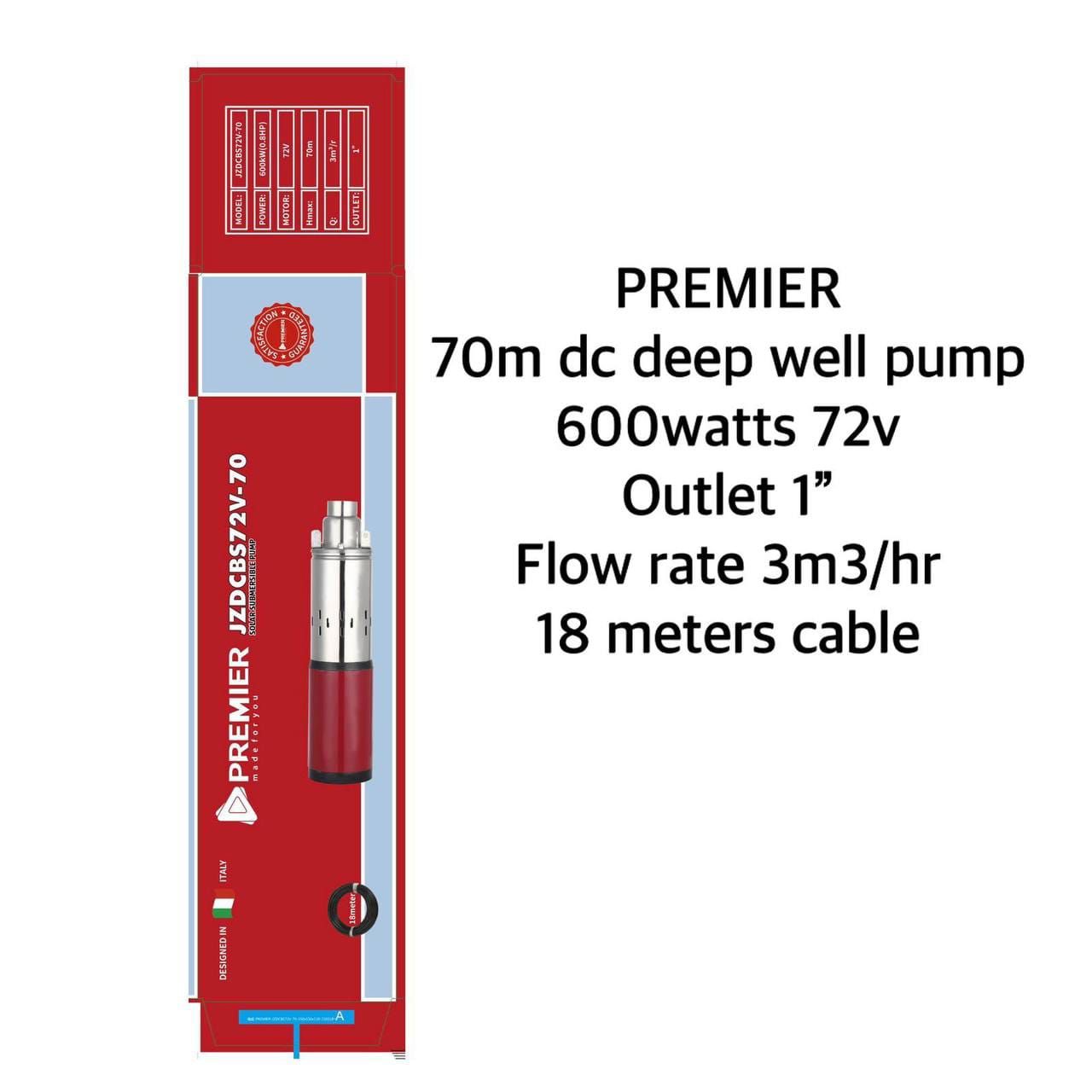 Premier Solar Submersible DC Pump 70M