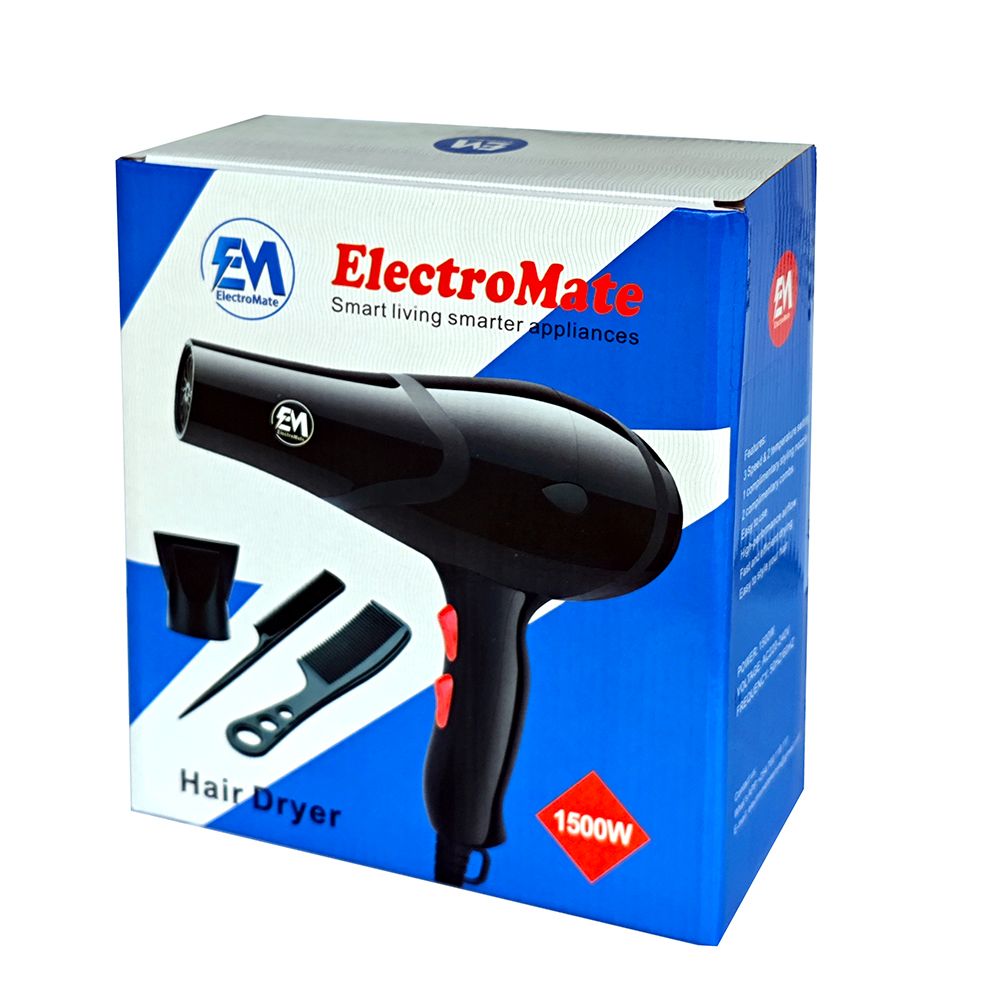 OFFER OFFER OFFER ElectroMate 2200w Professional Hair Dryer Blow-dry, With 3 Speed & 2 Temperature Settings, Black