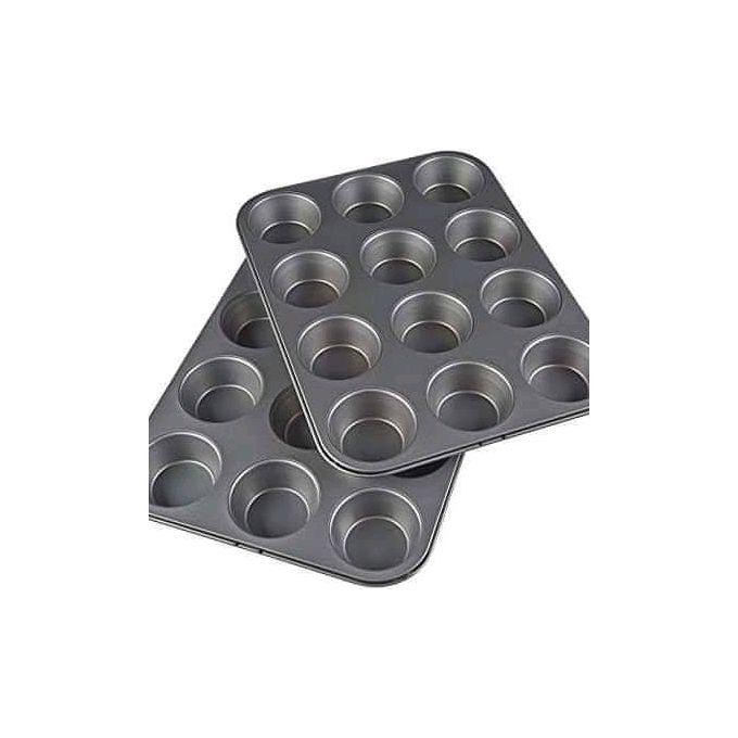 12 Holes Cup Cake Baking Tins NONSTICK + FREE Bread Baking Tin