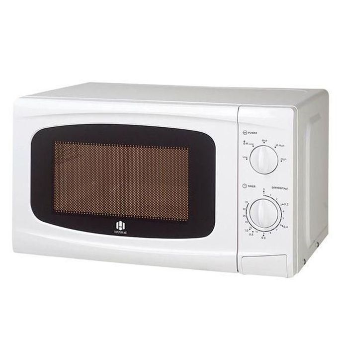 HANMAC 20L Manual Microwave with Turntable Glass, Push-Button Door, Kitchen Timer HMR20M