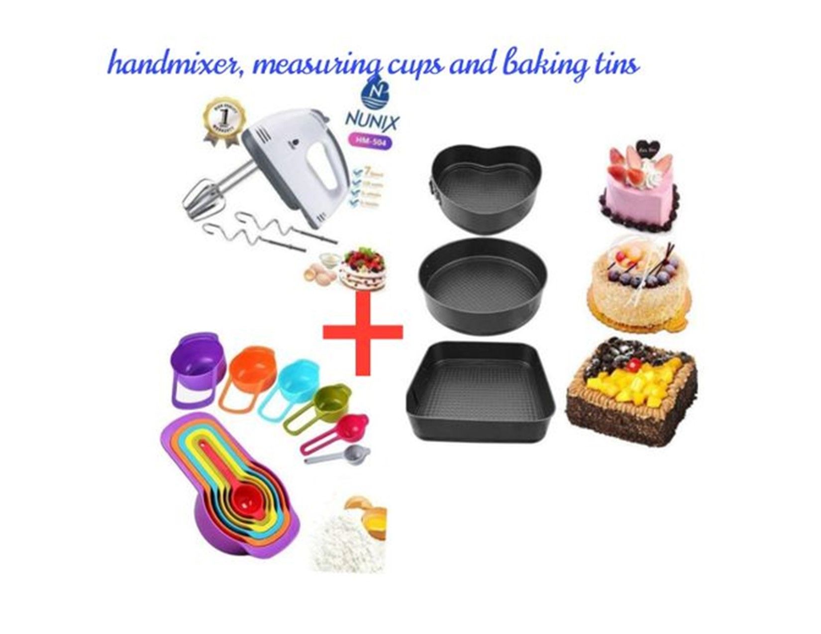 Electric Hand Mixer Whisk Egg Beater Cake Baking Mixer And Baking Cups And Tins