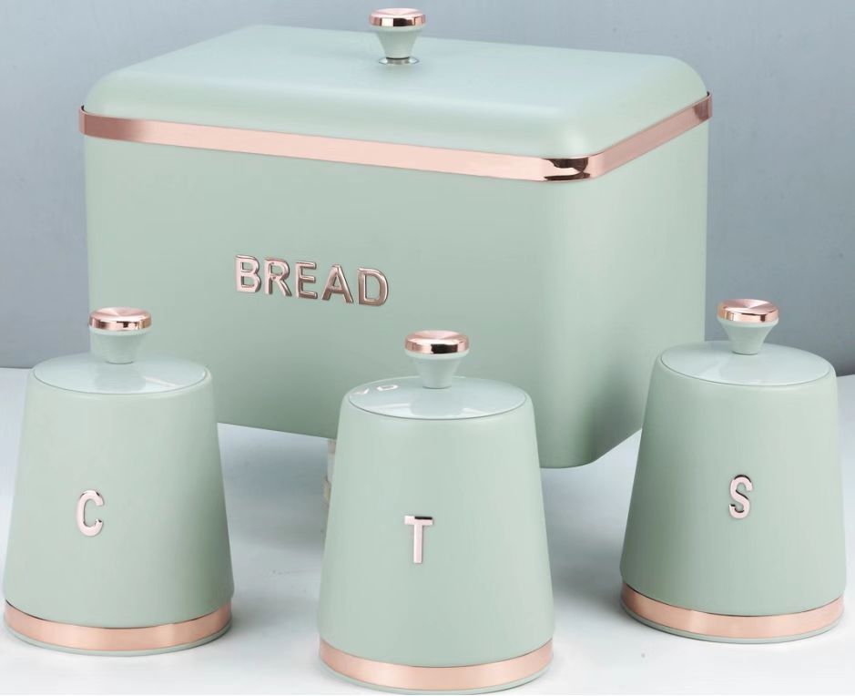 15L Large Storage Container with 3×1.3L Canisters – Carbon Steel Body with Removable Lid – Easy-Clean Design, Part of Cavaletto Breakfast & Storage Collection