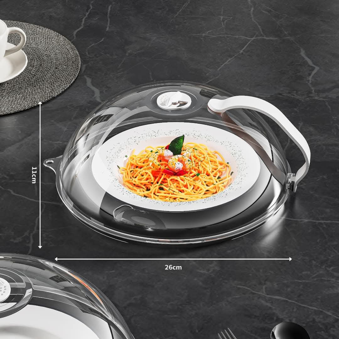 High Temperature Resistant Microwave Food Cover – Splatter-Proof, Moisture Retaining Lid with Steam Vents and Handle for Clean, Even Heating in the Microwave