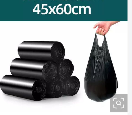 Heavy Duty Black Trash Bags 100pcs – Durable Garbage Bags 45x60cm for Home, Office, Kitchen, Cleaning, Disposable Waste Bin Liners