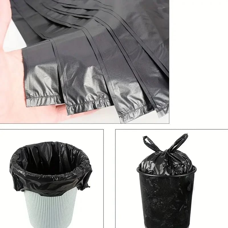 Heavy Duty Black Trash Bags 100pcs – Durable Garbage Bags 45x60cm for Home, Office, Kitchen, Cleaning, Disposable Waste Bin Liners
