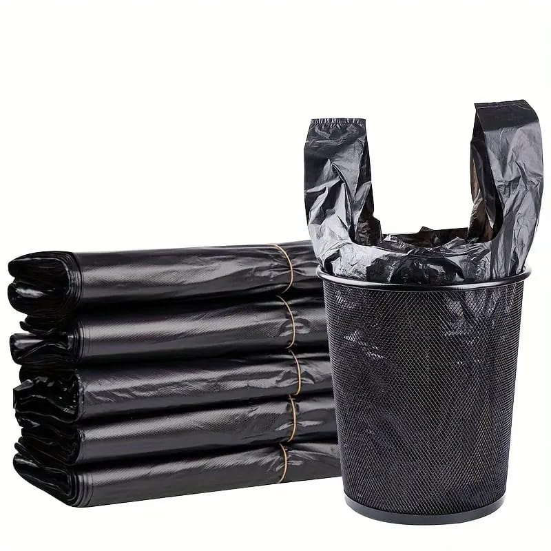 Heavy Duty Black Trash Bags 100pcs – Durable Garbage Bags 45x60cm for Home, Office, Kitchen, Cleaning, Disposable Waste Bin Liners