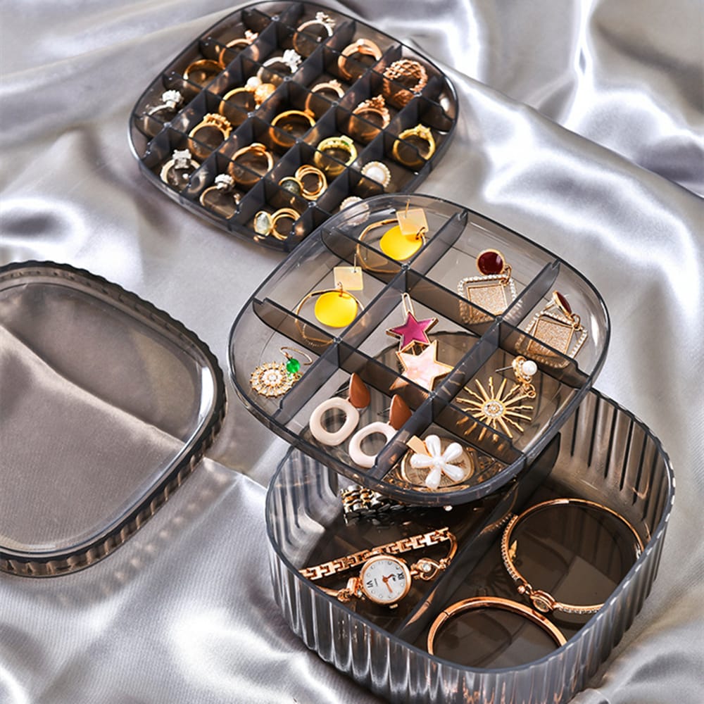 3-Layer Acrylic Jewelry Storage Box Organizer – Transparent Drawer Case for Rings, Necklaces, Bracelets, Earrings, and Watches – Elegant, Dustproof Display for Dressing Table or Closet