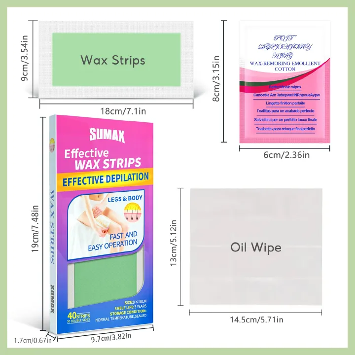 40pcs Rapid Hair Removal Wax Strips – Double-Sided Long-Lasting Wax Paper for Women’s Legs, Bikini, Arms, Neck – Safe & Quick Depilation Solution