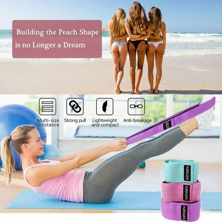 Set of 3 Resistance Bands for Legs & Butt – Booty Workout Bands, Hip Bands for Squats & Glutes Training