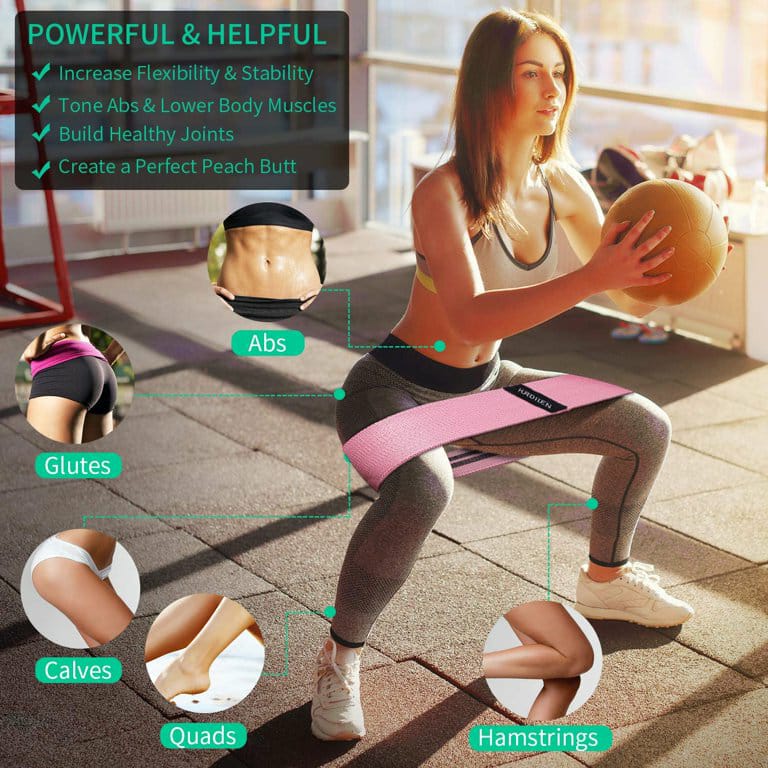 Set of 3 Resistance Bands for Legs & Butt – Booty Workout Bands, Hip Bands for Squats & Glutes Training