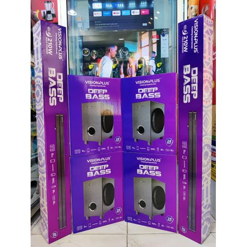 VISION PLUS SOUND BARS VP2112 This system supports Bluetooth connectivity, and digital FM radio, and comes with USB and audio inputs so you can listen to your favorite songs. Bring the cinema home wit