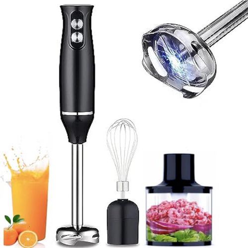 Sokany 4-in-1, 2 Speeds Handheld Immersion Hand Blender Set with Mixing Beaker Chopper Whisk for Smoothies Baby Food Soups.Multi-functional cooking tool, 4 in 1 combo 
Two speed choices for different