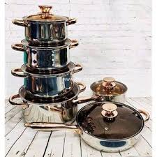 😎EXPERIENCE QUALITY 😎Yimeitai 12pcs Stainless Steel Heavy Nonstick Cookware Set-with pots,pans and kettle.Premium quality 18/10 stainless steel interior is non-porous, hygienic and will not interact