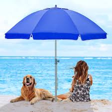 🪄PREMIUM QUALITY 🪄Beach Umbrella for Sand, Portable SPF50+ Protection Sunshade Umbrella with Sand Anchor, Push Button Tilt, Carry Bag for Patio Outdoor Garden Beach