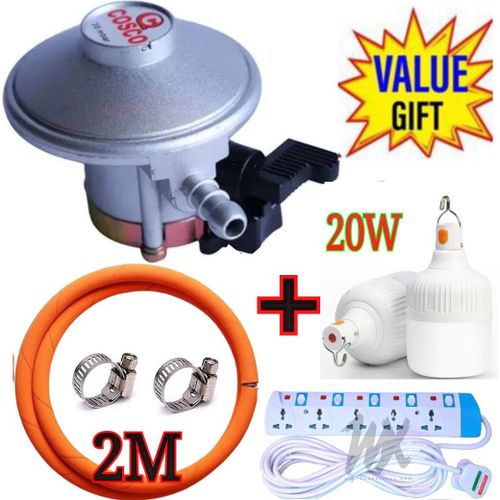 🎉Cosco QUALITY SAFE COMPATIBLE STANDARD 13KG GAS CYLINDER REGULATOR PLUS 2M PIPE & CLIPS + FREE 20W RECHARGEABLE BULB +5 WAY POWER EXTENSION😶‍🌫️Prevents shortage/overfilling on purchase
Helps conse