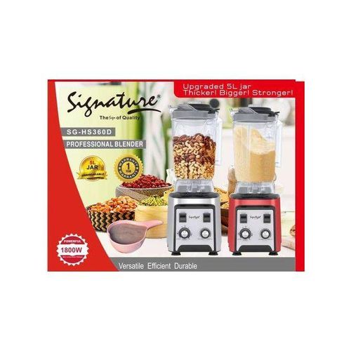 Signature Commercial Countertop Blender 1800 Watts -5 L large Capacity Professional Blender and Food Processor For Smoothies