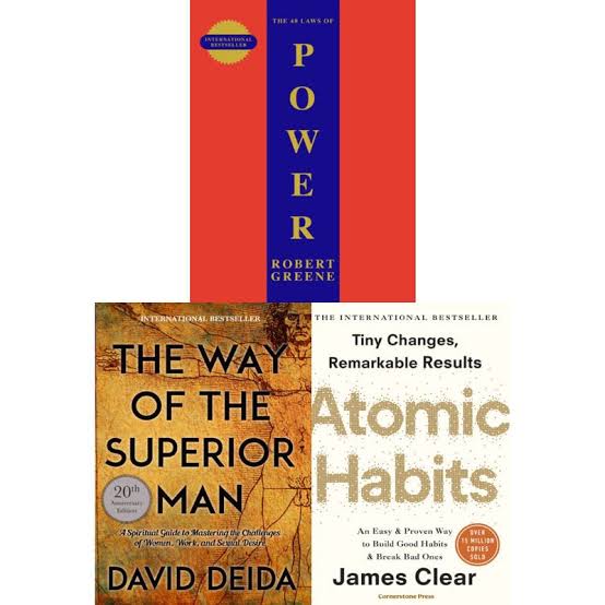 A Set of 3 Books, The Way of the Superior Man, Atomic habits and The 48 laws of power