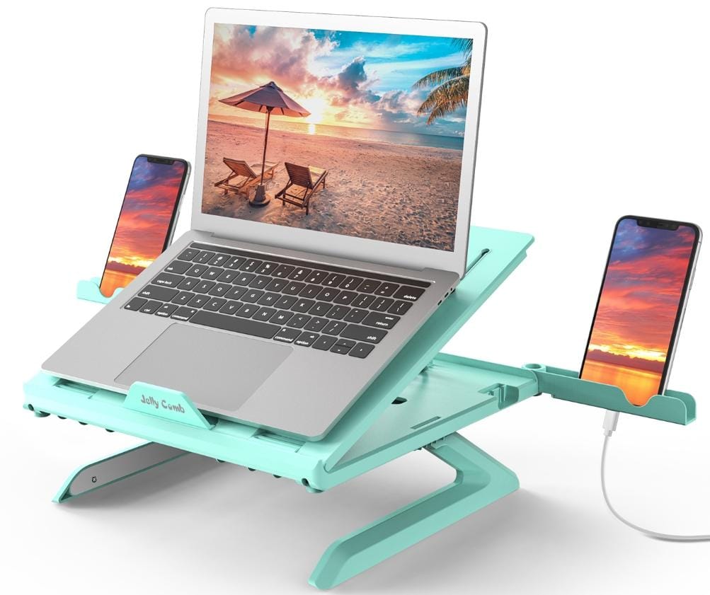 ✅Ergonomic adjustable laptop stand,The laptop & tablet stand supports most devices from 10 - 17.6 inches: Macbook, ThinkPad, Surface, Chromebook, iPad Pro, etc
